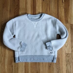 Girls Gray Vineyard Vines Sherpa Sweatshirt
